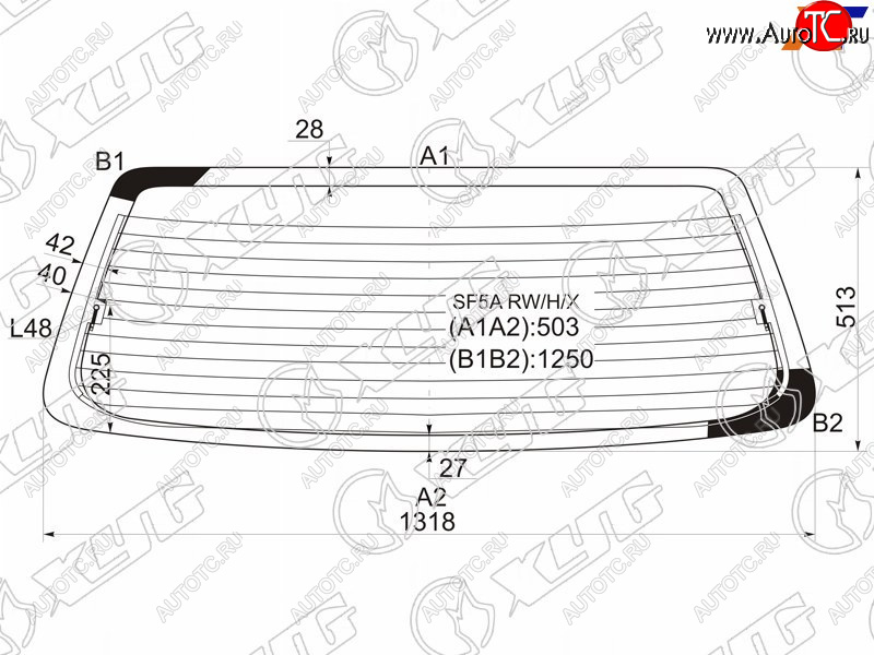 7 199 р. Стекло заднее (Цвет зеленый Обогрев) Subaru Forester 00-02 XYG SF5A RW/H/X  с доставкой в г. Пермь