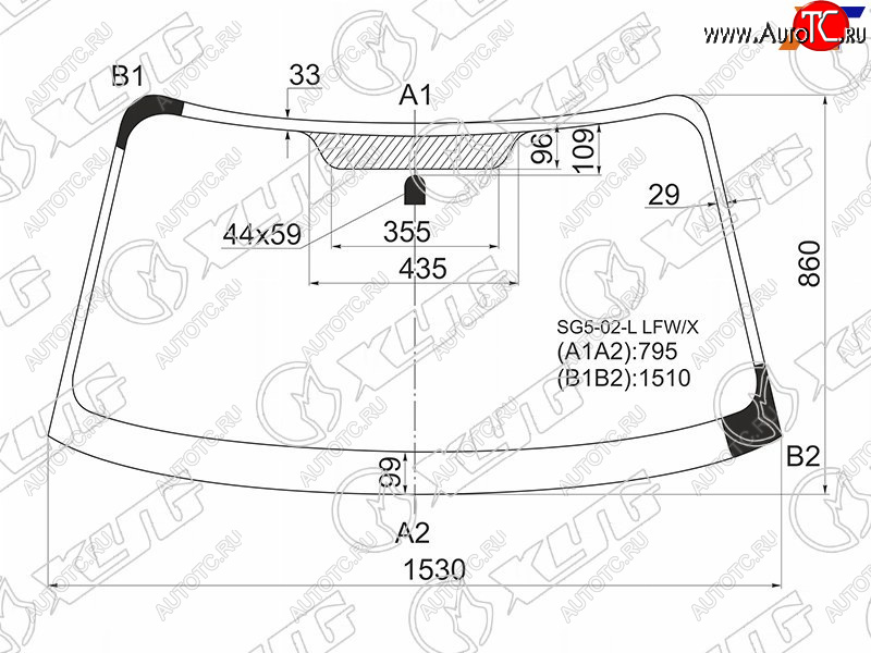 6 299 р. Стекло лобовое Subaru Forester 02-08 XYG SG5-02-L LFW/X  с доставкой в г. Пермь