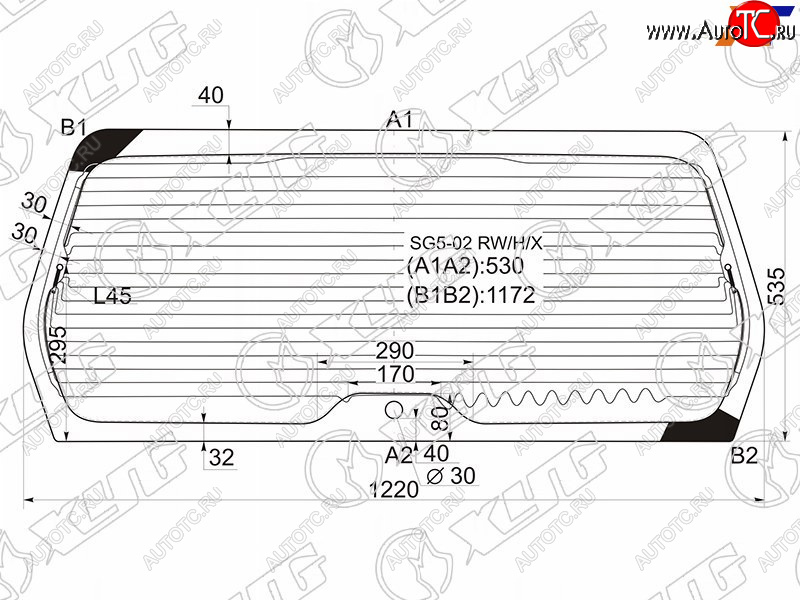 7 899 р. Стекло заднее (Цвет зеленый Обогрев) Subaru Forester 02-05 XYG SG5-02 RW/H/X  с доставкой в г. Пермь