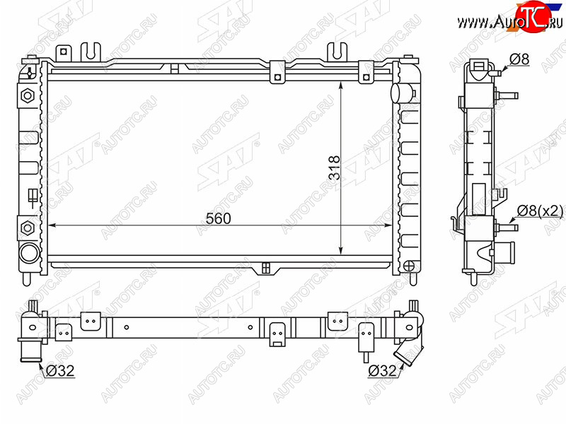 3 899 р. Радиатор SAT Datsun on-DO седан дорестайлинг (2014-2019)  с доставкой в г. Пермь