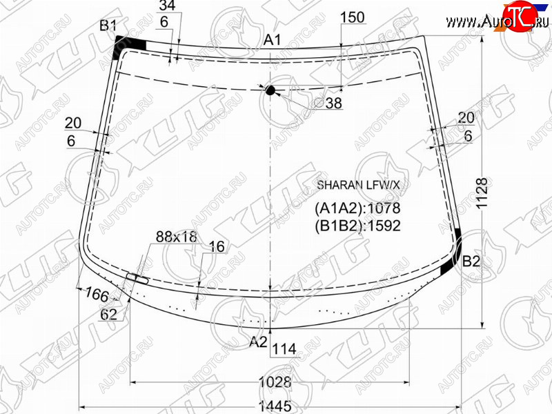 7 699 р. Стекло лобовое Ford Galaxy 95-06  SEAT Alhambra 96-10  Volkswagen Sharan 95-10 XYG SHARAN LFW/X  с доставкой в г. Пермь