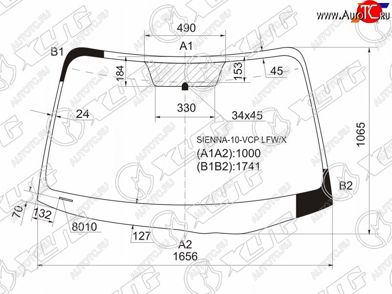 10 699 р. Стекло лобовое Toyota Sienna 10-20 XYG SIENNA-10-VCP LFW/X  с доставкой в г. Пермь