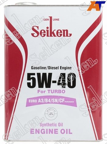3 699 р. Масло моторное SEIKEN SYNTHETIC A3B4SNCF 5W-40 4л                                                 SEIKEN SKA3B4SN5W40C  с доставкой в г. Пермь. Увеличить фотографию 1