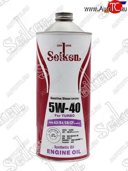 1 079 р. Масло моторное SEIKEN SYNTHETIC A3B4SNCF 5W-40 1л SEIKEN SKA3B4SN5W40C1  с доставкой в г. Пермь