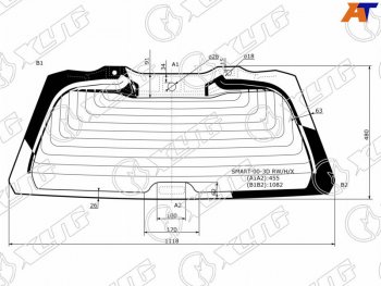 13 199 р. Стекло заднее (Цвет зеленый Обогрев) Smart Fortwo 98-07 XYG SMART-00-3D RW/H/X  с доставкой в г. Пермь. Увеличить фотографию 3