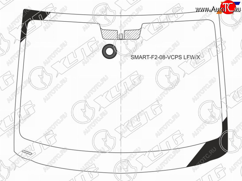 6 449 р. Стекло лобовое (Датчик дождя) Smart Fortwo 06-15 XYG SMART-F2-08-VCPS LFW/X  с доставкой в г. Пермь