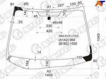 10 299 р. Стекло лобовое HONDA STREAM 06-14 XYG SMA-R-CP LFW/X  с доставкой в г. Пермь. Увеличить фотографию 2