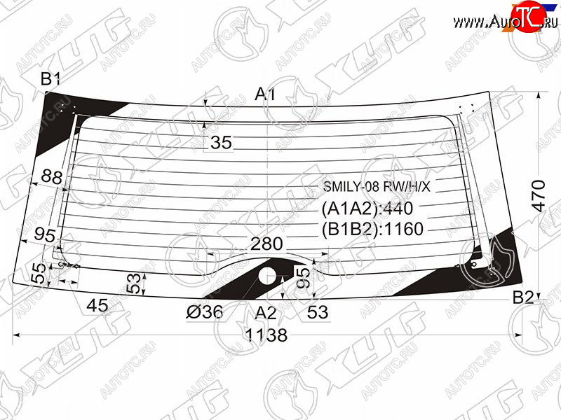 13 199 р. Стекло заднее (Цвет зеленый Обогрев) Lifan Smily 10-17 XYG SMILY-08 RW/H/X  с доставкой в г. Пермь