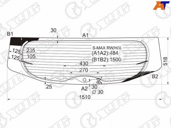 10 549 р. Стекло заднее (Цвет зеленый Обогрев) Ford S-MAX 06-15 XYG S-MAX RW/H/X  с доставкой в г. Пермь. Увеличить фотографию 3