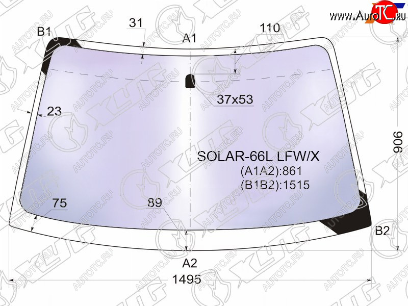 19 699 р. Стекло лобовое (Атермальное) Subaru Legacy 98-03  Outback 98-03  Legacy B4 98-03  Legacy Lancaste XYG SOLAR-66L LFW/X  с доставкой в г. Пермь