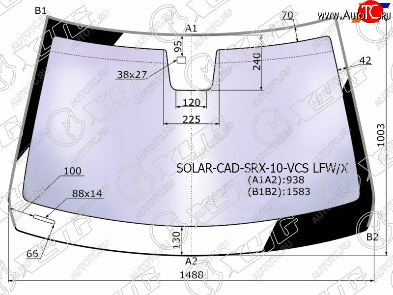 24 999 р. Стекло лобовое атермальное + дд CADILLAC SRX 10-16 (Solar-X защита от ультрафиолета)                 XYG SOLAR-CAD-SRX-10-VCS LFW/X  с доставкой в г. Пермь