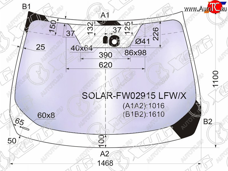 23 399 р. Стекло лобовое (Атермальное Датчик дождя) Nissan Murano 07-22 XYG SOLAR-FW02915 LFW/X  с доставкой в г. Пермь