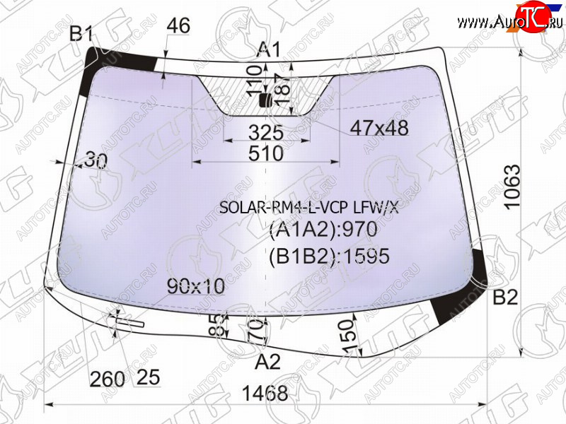 23 399 р. Стекло лобовое атермальное HONDA CR-V RM1RM4 12-17 (Solar-X защита от ультрафиолета)                XYG SOLAR-RM4-L-VCP LFW/X  с доставкой в г. Пермь