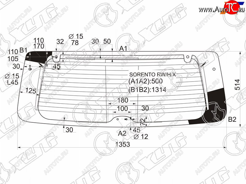 10 549 р. Стекло заднее (Цвет зеленый Обогрев) Kia Sorento 02-09 XYG SORENTO RW/H/X  с доставкой в г. Пермь