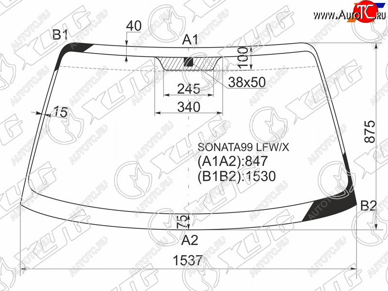 5 999 р. Стекло лобовое Hyundai Sonata 98-13  Kia Optima 00-05  Magentis 00-06 XYG SONATA99 LFW/X  с доставкой в г. Пермь
