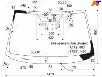Стекло лобовое с обогревом щеток + дд TOYOTA RAV4 #CA3# 05-12                                        SAT SPG-AS30-L-VCPSH LFW/H/X