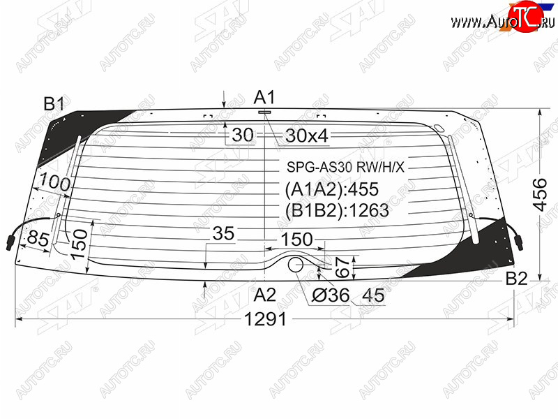 6 299 р. Стекло заднее (Цвет зеленый Обогрев) Toyota RAV4 (XA30) 05-13  Vanguard 07-13                      SAT SPG-AS30 RW/H/X  с доставкой в г. Пермь