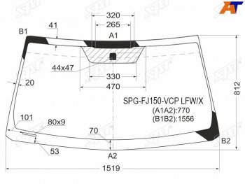 Стекло лобовое Toyota Land Cruiser Prado (J150) 09-17  Lexus GX460 09-19                            SAT SPG-FJ150-VCP LFW/X