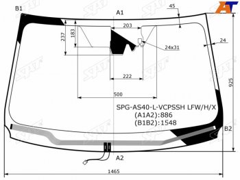 Стекло лобовое (Обогрев щеток Камера Датчик дождя) Toyota RAV4 (XA40) 12-19 SAT SPG-AS40-L-VCPSSH LFW/H/X