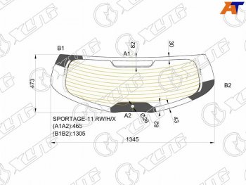 7 299 р. Стекло заднее (Цвет зеленый Обогрев под спойлер) Kia Sportage 10-16 XYG SPORTAGE-11 RW/H/X  с доставкой в г. Пермь. Увеличить фотографию 1