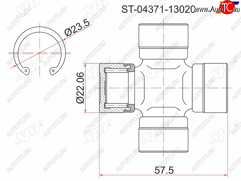 287 р. Крестовина кардана TOYOTA NOAH #R##ST195ST215SV35SUBARU FORESTER SF5 97-02 SAT ST-04371-13020  с доставкой в г. Пермь