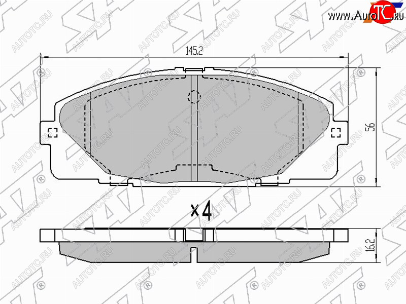 1 329 р. Колодки тормозные перед FL-FR SAT Toyota Hiace H200 минивэн (Япония) дорестайлинг  (2004-2007) (с керамическим наполнением)  с доставкой в г. Пермь