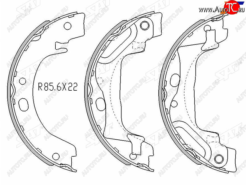 1 259 р. Колодки барабанные задние RH-LH SAT Toyota Corolla E110 хэтчбек 5 дв. рестайлинг (2000-2002)  с доставкой в г. Пермь