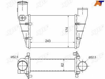 4 199 р. Интеркулер AUDI A4S4 94-98A6 97-04VW PASSAT B5 97-00 SAT ST-058145805G  с доставкой в г. Пермь. Увеличить фотографию 2