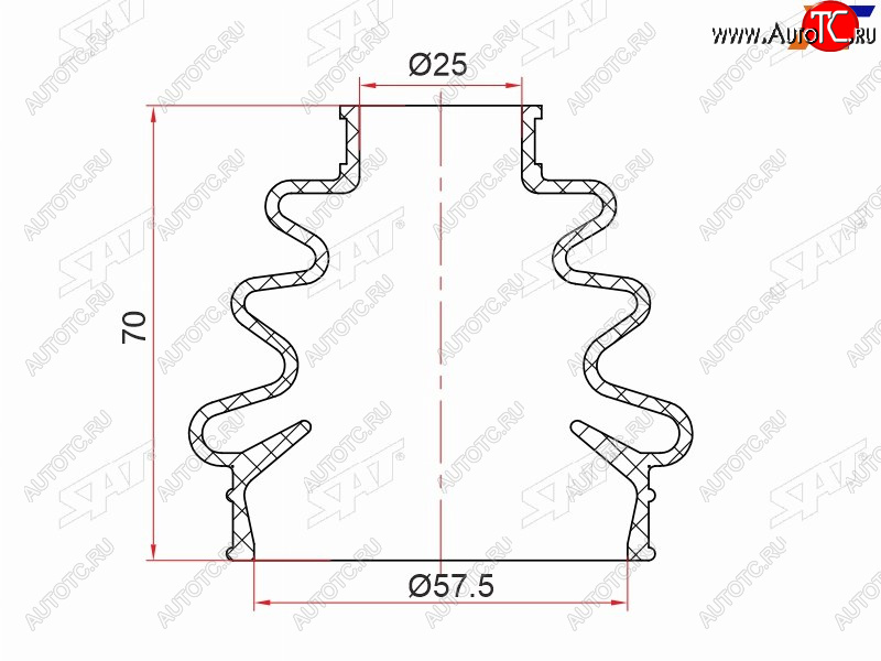 389 р. Пыльник шрус наружный зад  BMW X5 E53 00-06 M54M57M62 5-SERIES E39 96-03 M62M51M57 7-SERIES 94 SAT ST-105-0009  с доставкой в г. Пермь