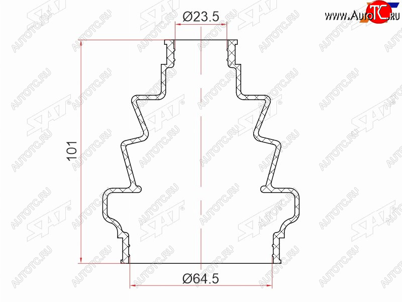 369 р. Пыльник шрус внутренний OPEL ASTRA H 04-SIGNUM  03-08VECTRA C 02-08ZAFIRA B 05- SAT ST-105-0014  с доставкой в г. Пермь