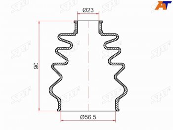 329 р. Пыльник шрус наружный CHEVROLET AVEO T200250 05-15LACETTI J200 04-13LANOS T100 05-09 SAT ST-105-0012  с доставкой в г. Пермь. Увеличить фотографию 2