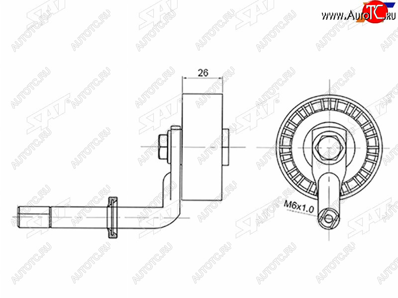 1 129 р. Натяжитель приводного ремня BMW 35X3X5 2,02,53,0D SAT ST-11287807021  с доставкой в г. Пермь