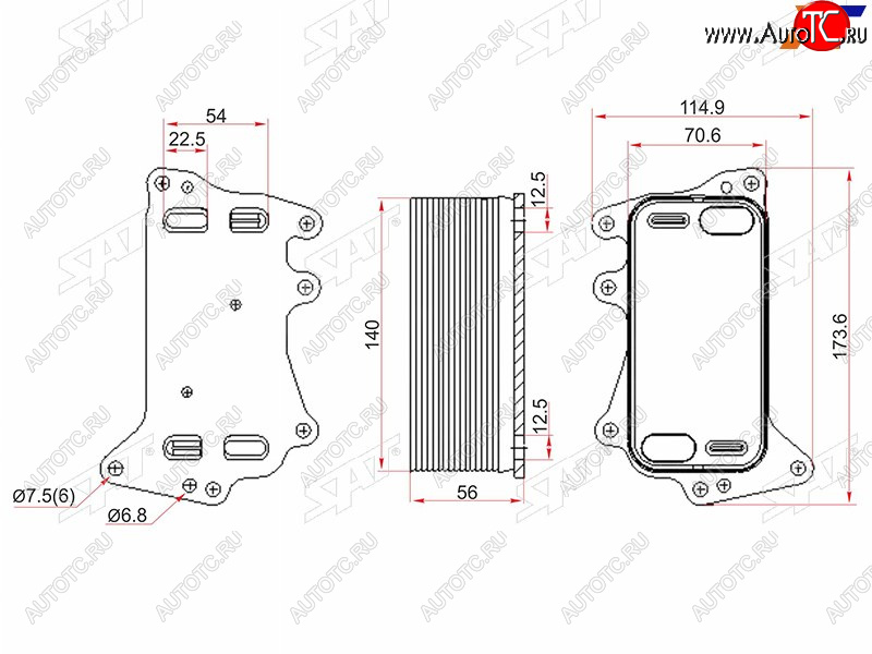 2 099 р. Радиатор масляный АКПП BMW 3-SERIES F30 11-5-SERIES F10 10-X5 F15 13-X6 F16 13- SAT ST-11428510856  с доставкой в г. Пермь