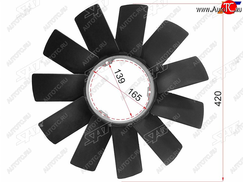1 799 р. Крыльчатка BMW E36E46E34E39E32E38E53 SAT ST-11521712058  с доставкой в г. Пермь