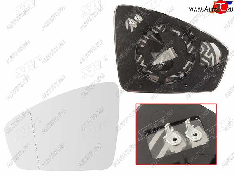 729 р. Полотно зеркала Volkswagen Tiguan 16- (Слева Обогрев асферическое) SAT ST-121-0019  с доставкой в г. Пермь