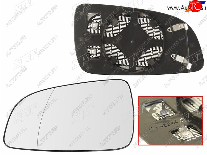 659 р. Полотно зеркала Opel Astra 04-13 (Слева Обогрев асферическое) SAT ST-121-0025  с доставкой в г. Пермь