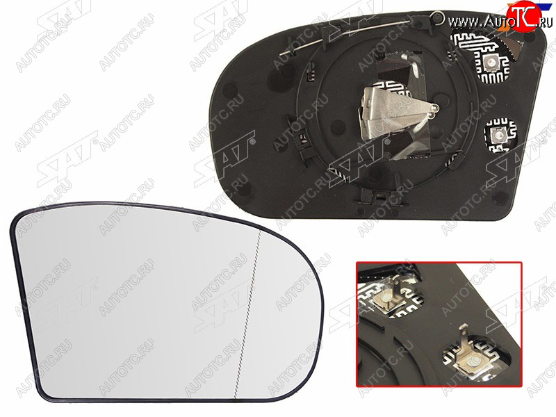839 р. Полотно зеркала Mercedes-Benz C-Class 00-08  E-Class 02-06 (Справа Обогрев асферическое) SAT ST-121-0036  с доставкой в г. Пермь