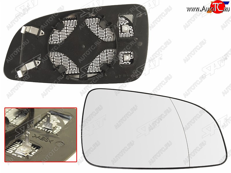 659 р. Полотно зеркала Opel Astra 04-13 (Справа Обогрев сферическое) SAT ST-121-0026  с доставкой в г. Пермь