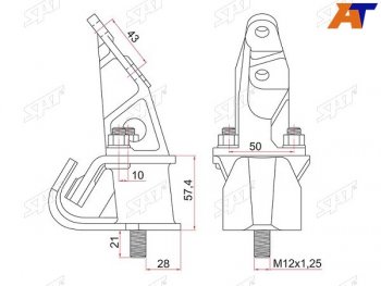2 259 р. Подушка двигателя RH TOYOTA LITETOWN KR42 98- 7K SAT ST-12301-13160  с доставкой в г. Пермь. Увеличить фотографию 1