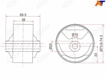 1 069 р. Сайлентблок Toyota Corsa 90-94  Cynos 95-99  Raum 97-03  Starlet 95-99 (Зад Слева) SAT ST-12371-11510C  с доставкой в г. Пермь. Увеличить фотографию 1