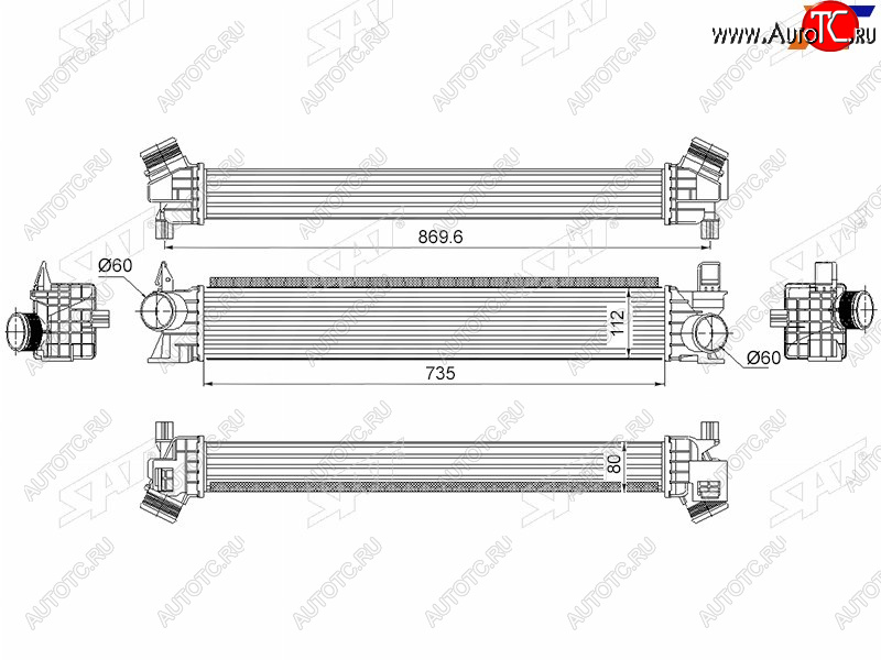 8 799 р. Интеркулер CITROEN JUMPER 14-FIAT DUCATO 14-PEUGEOT BOXER 14- SAT ST-1382428080  с доставкой в г. Пермь