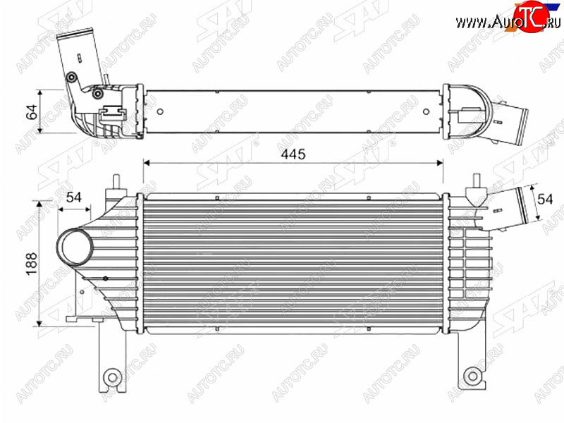 8 649 р. Интеркулер NISSAN NAVARA 04-PATHFINDER 05- SAT ST-14461-EB360  с доставкой в г. Пермь
