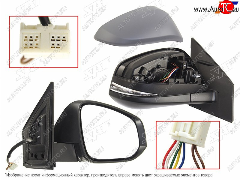 5 999 р. Зеркало Toyota RAV4 (XA40) 12-19 (Справа Обогрев Регулировка Повторитель поворота 7 контактов) SAT ST-16-0014  с доставкой в г. Пермь