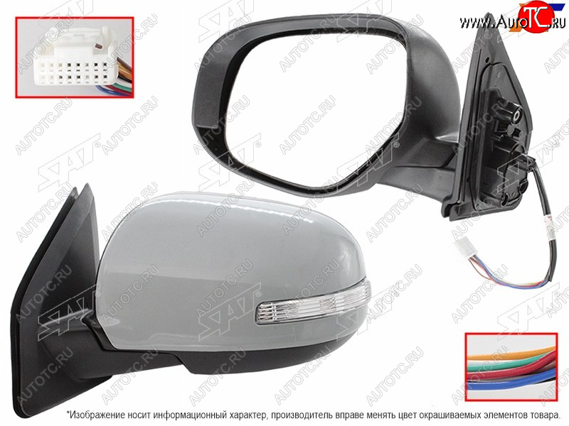 8 899 р. Зеркало MITSUBISHI OUTLANDER 10-13 ASX 12- LH обогрев, поворот, складывание, 9 контактов SAT ST-16-0065  с доставкой в г. Пермь