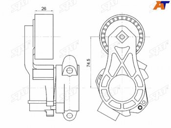 2 099 р. Натяжитель приводного ремня PEUGEOT BOXERFIAT DUCATOCITROEN JUMPERFORD TOURNEOTRANSIT 2,2 06- SAT ST-1611424780  с доставкой в г. Пермь. Увеличить фотографию 1