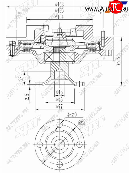3 999 р. Вискомуфта TOYOTA LAND CRUISER 80 1H# 90- SAT ST-16210-17010  с доставкой в г. Пермь