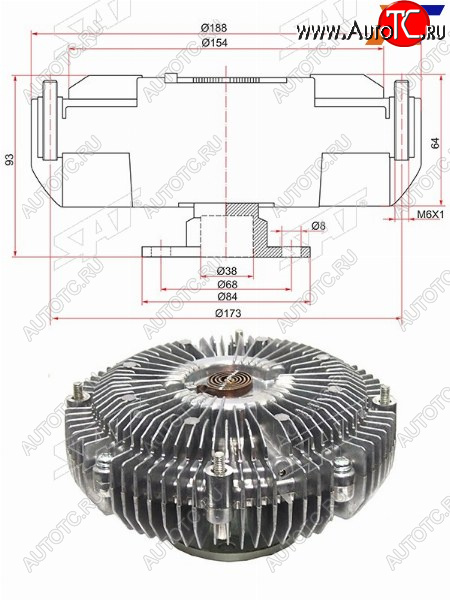 8 999 р. Вискомуфта TOYOTA LAND CRUISERTUNDRA09- SEQUOIA 07-LEXUS LX570 07- SAT ST-16210-38071  с доставкой в г. Пермь