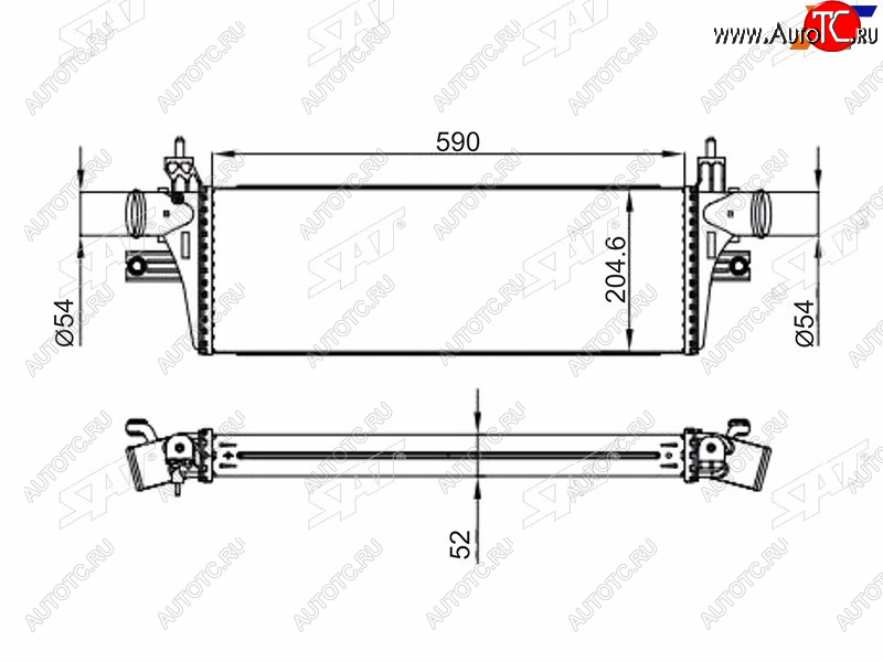 9 499 р. Интеркулер TOYOTA HILUX REVO 15- SAT ST-179400L110  с доставкой в г. Пермь