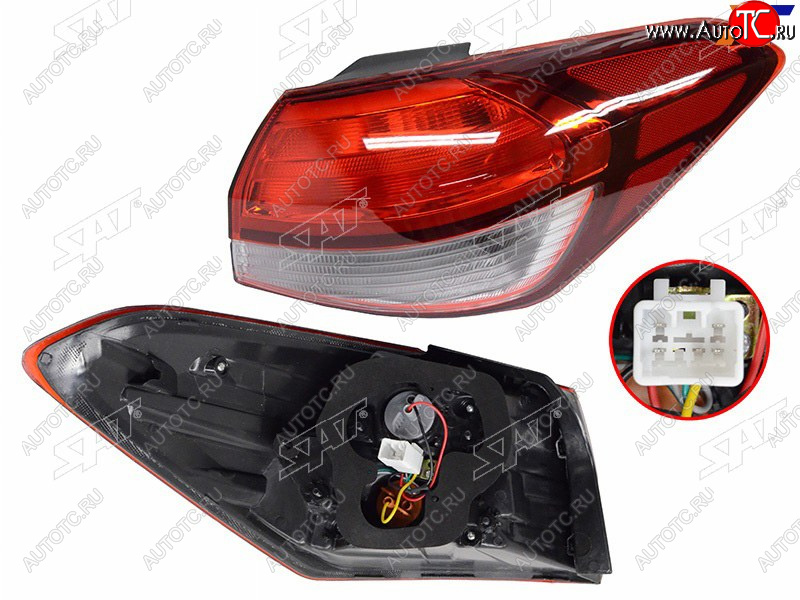8 699 р. Фонарь задний правый (внешний, LED) SAT KIA Cerato 3 YD рестайлинг седан (2016-2019)  с доставкой в г. Пермь