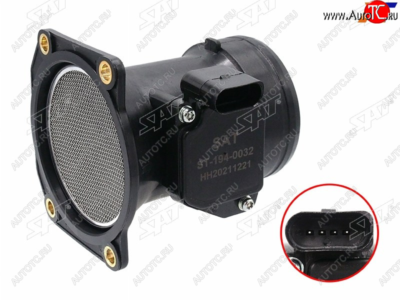 2 499 р. Расходомер воздуха VW PASSAT 98-05 SKODA OCTAVIA 97-11 AUDI A4 98-07 SAT ST-194-0032  с доставкой в г. Пермь
